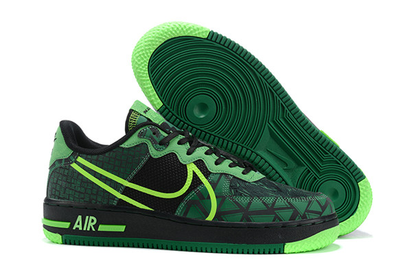 Women's Air Force 1 Low Top Green/Black Shoes 064